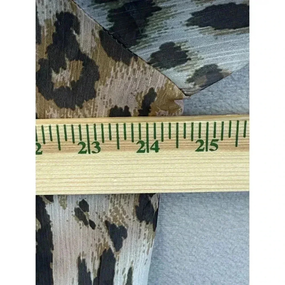 Gigi Moda Women's XL Multicolor Floral Animal Print Button Lightweight Sheer Top - Picture 6 of 8